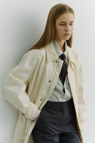 STRIPED TIE CHARCOAL GREY