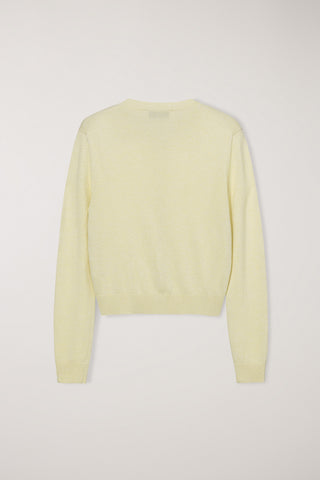 ESSENTIAL CREWNECK KNIT CARDIGAN LEMON