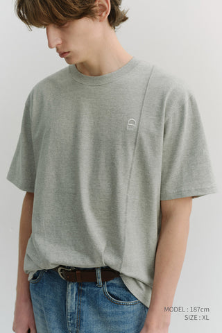 UNISEX LOGO CREASE T-SHIRT MELANGE GREY