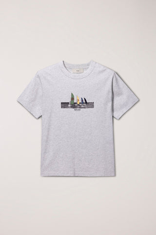 UNISEX APPLIQUE YACHT T-SHIRT LIGHT MELANGE GREY