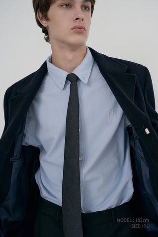 UNISEX 2-WAY 3 BUTTON CASHMERE COAT NAVY
