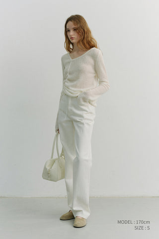 ESSENTIAL STRAIGHT FULL LENGTH JEANS OFF WHITE
