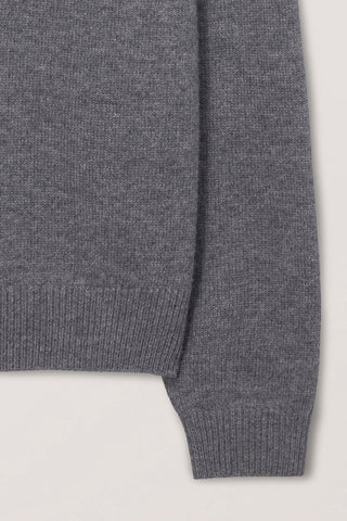 UNISEX CASHMERE V-NECK SWEATER MELANGE GREY