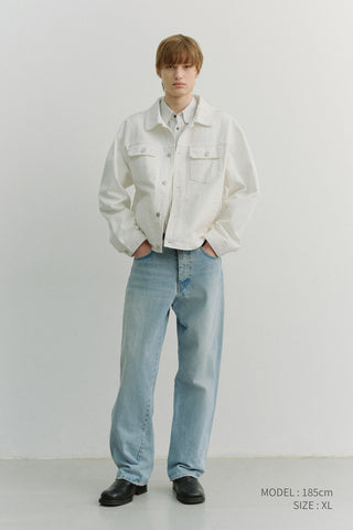UNISEX DENIM TRUCKER JACKET IVORY