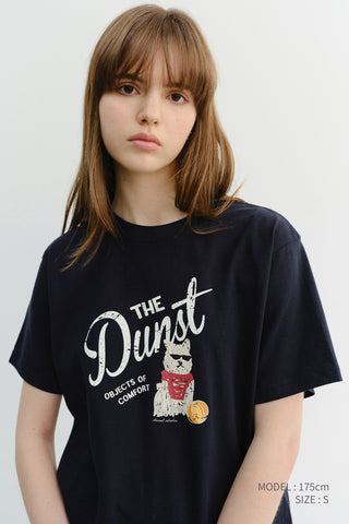 UNISEX DRAWING PUPPY T-SHIRT FRENCH NAVY