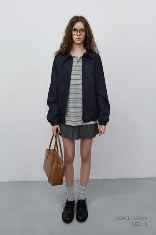 PLEATS MINI STRIPED SKIRT GREY STRIPE