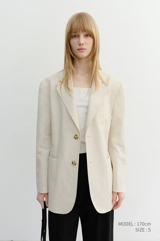 UNISEX CLASSIC LINEN JACKET CREAM