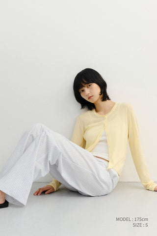 SUMMER ESSENTIAL CREWNECK CARDIGAN BUTTER