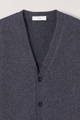 UNISEX V-NECK CARDIGAN MELANGE GREY