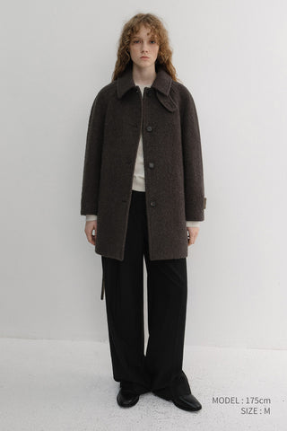 BELTED HALF COAT BROWN