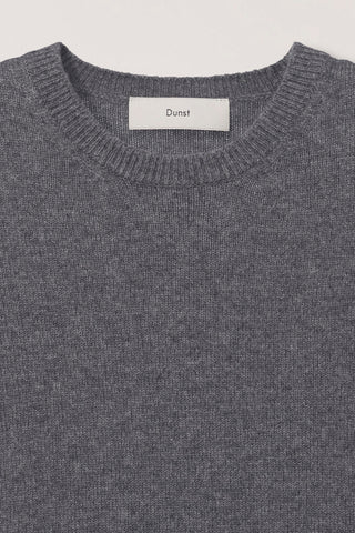 HALF SLEEVE KNIT TOP MELANGE GREY