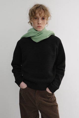 FRINGED CASHMERE MUFFLER SOFT GREEN
