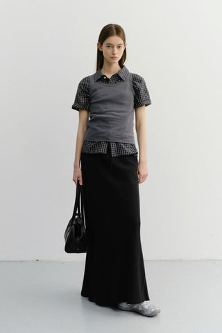 ESSENTIAL SLEEVELESS TOP CHARCOAL GREY