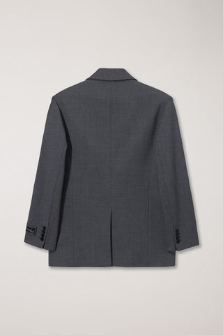 UNISEX 3 BUTTON WOOL BLAZER CHARCOAL GREY