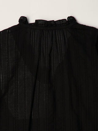 JANE FRILL BLOUSE BLACK