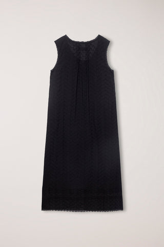 NEEDLEWORK BABYDOLL DRESS BLACK