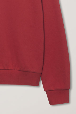UNISEX LEATHER LOGO COLLARED T-SHIRT RED