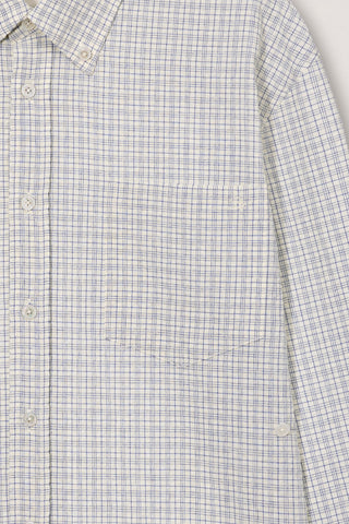UNISEX SEERSUCKER BD SHIRT IVORY CHECK