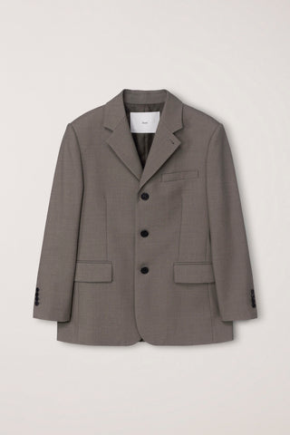 UNISEX CLASSIC 3 BUTTON WOOL BLAZER KHAKI BEIGE