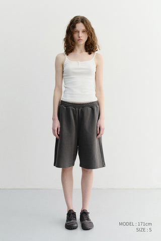 UNISEX PIGMENT RELAXED BEACH SHORTS CHARCOAL GREY