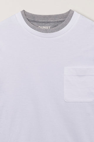 UNISEX LAYERED SET-UP T-SHIRT OFF WHITE MELANGE GREY