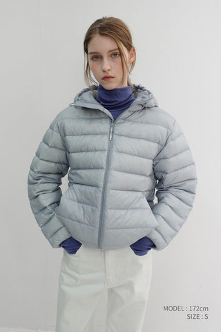 UNISEX LIGHT GOOSE DOWN JACKET GREYISH BLUE