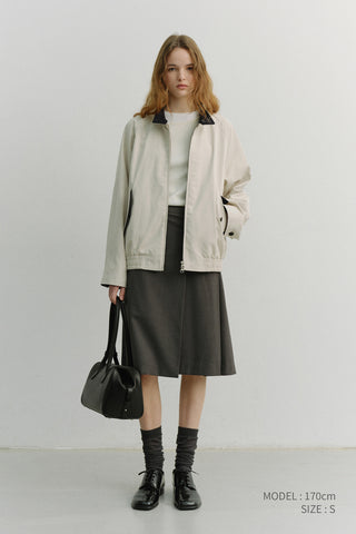 PLEATS MIDI SKIRT GREY