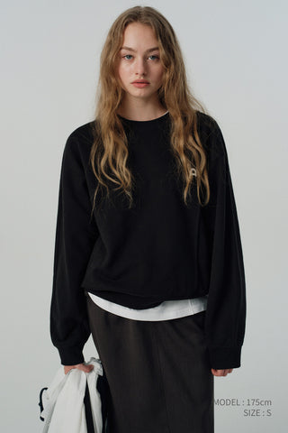 UNISEX DUNST LOGO CREASE SWEATSHIRT BLACK