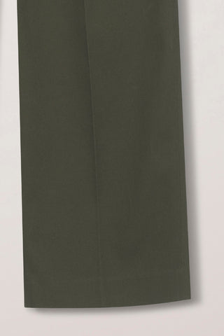 DOUBLE PLEATED WIDE CHINO SLACKS KHAKI