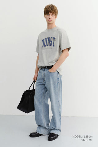 UNISEX VINTAGE ARCH LOGO T-SHIRT MELANGE GREY