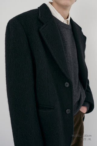 UNISEX ALPACA BLAZER COAT BLACK