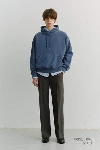 UNISEX GARMENT DYED HOODIE BLUE