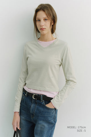 ESSENTIAL PETIT V-NECK T-SHIRT SOFT MINT