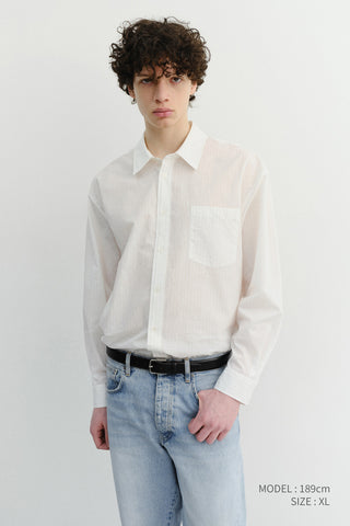 UNISEX SUMMER BREEZE STRIPED OVERSHIRT WHITE