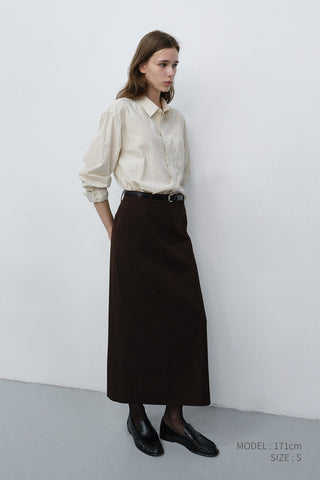 H-LINE LONG SKIRT BROWN