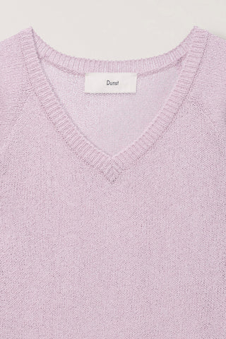 SUMMER LINEN V-NECK KNIT SOFT PINK