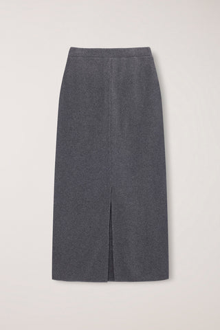 FLEECE MAXI SKIRT CHARCOAL GREY
