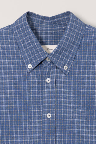 UNISEX SEERSUCKER BD SHIRT BLUE CHECK