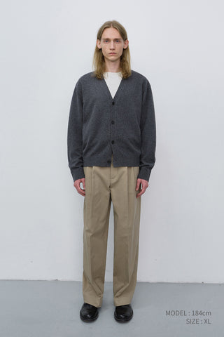 UNISEX V-NECK CARDIGAN MELANGE GREY