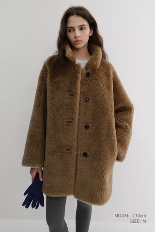 FLUFFY FUR JACKET CAMEL