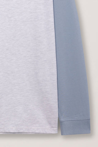 UNISEX RAGLAN T-SHIRT SKY BLUE LIGHT MELANGE GREY