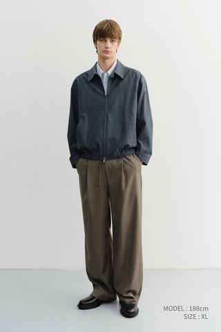 UNISEX COLLARED LIGHT BLOUSON JACKET SMOKY NAVY