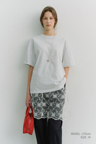 UNISEX LOOSE T-SHIRT LIGHT MELANGE GREY