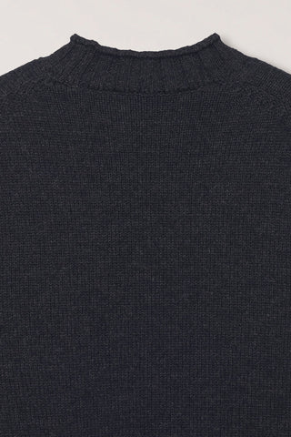 UNISEX CHUNKY ROLL NECK SWEATER CHARCOAL GREY