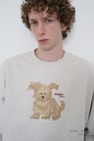 UNISEX PUPPY SWEATSHIRT OATMEAL MELANGE