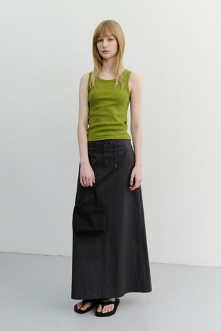 A-LINE MAXI SKIRT CHARCOAL GREY