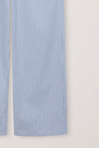 PAJAMA STRING PANTS SOFT BLUE CHECK