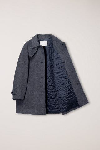 BELTED HALF COAT CHARCOAL GREY