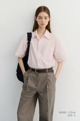 UNISEX OPEN COLLARED SHIRT SOFT PINK