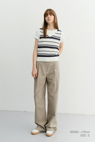 SUMMER DOUBLE PLEATED CHINO SLACKS KHAKI